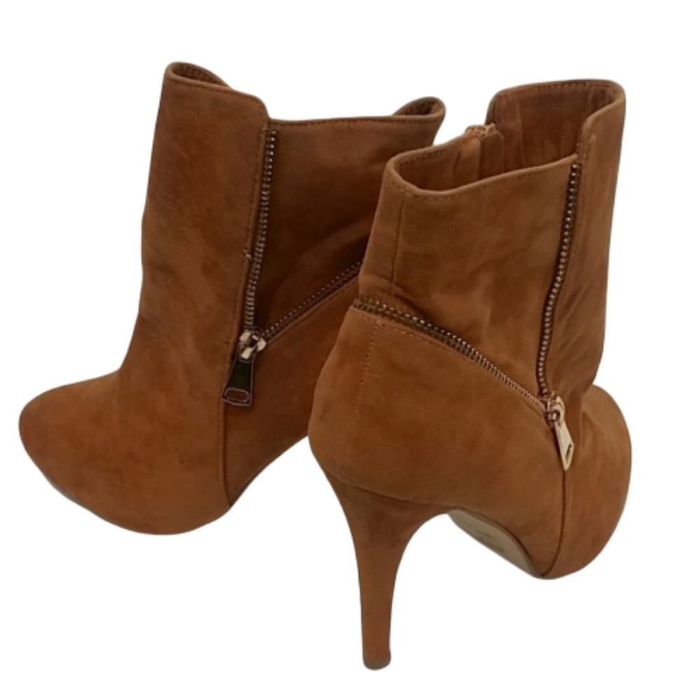 Bonnibel Faux Suede Tan Heeled Boot Size  7.5